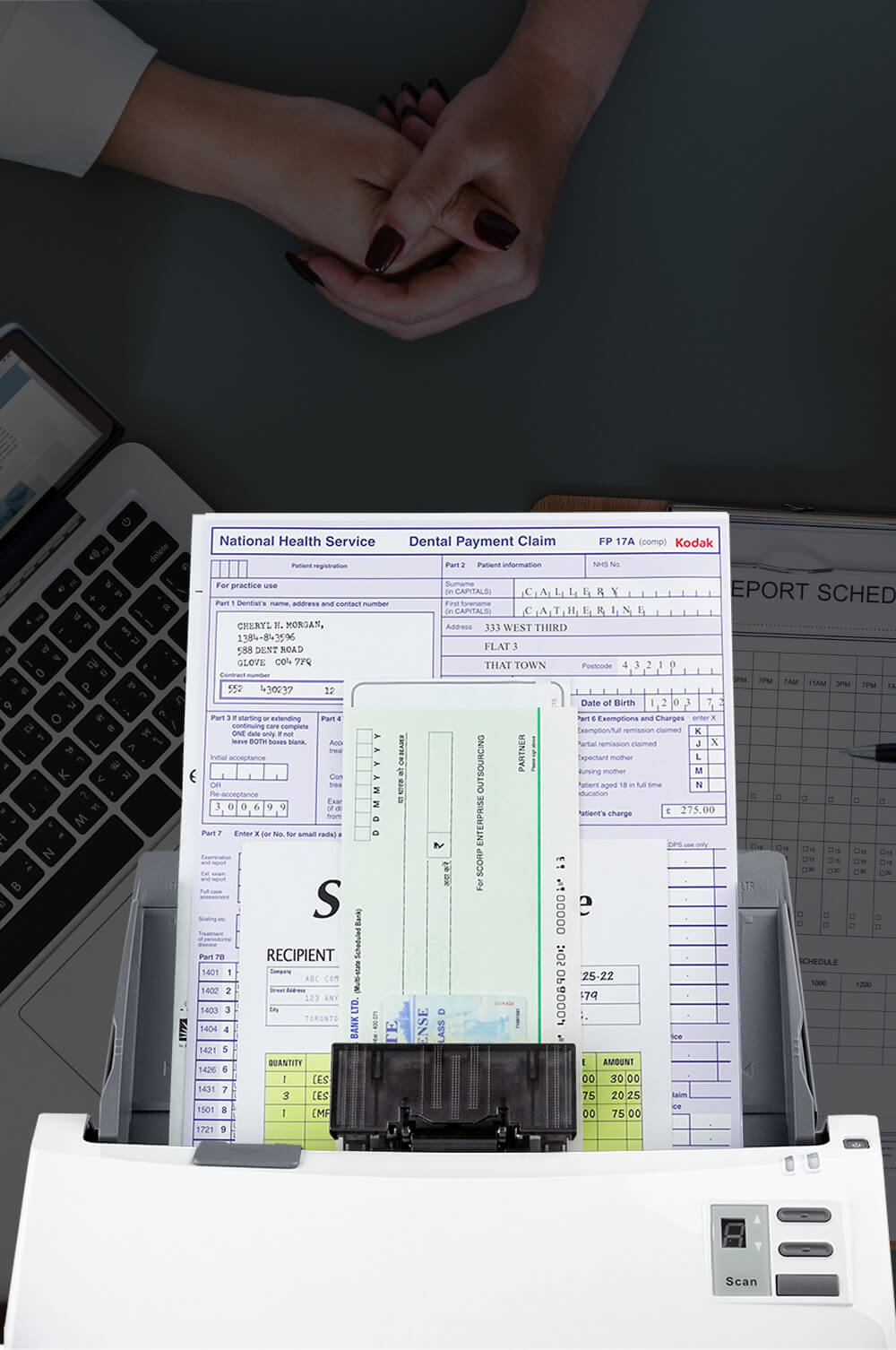 This scanner can scan every size document at the same time with perfect result