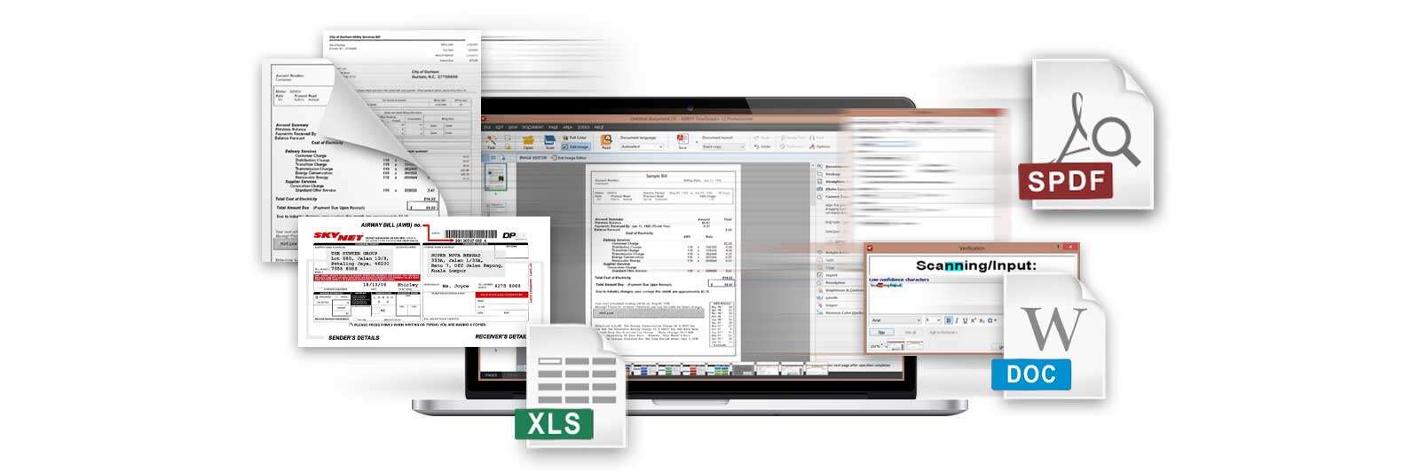 The OpticSlim 550S includes OCR function (powered by ABBYY) that helps to convert scanned paper documents such as receipts/invoice/delivery notes into searchable PDF. 
